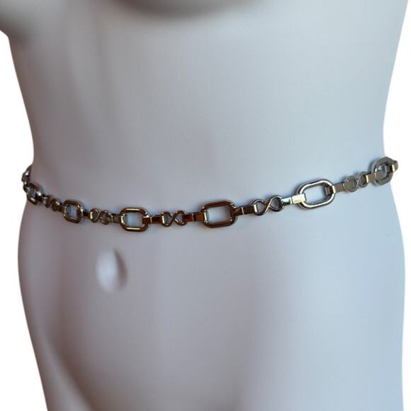 Silver Tone Adjustable Metal Chain Belt - Fits up to 40 inch Waist - Picture 3 of 10